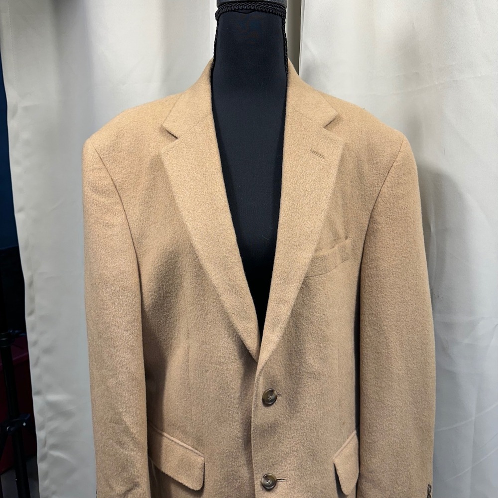 Jos. A. Bank Blazer Mens 40R Camel Tan Traveler's Collection Tailored Excellent